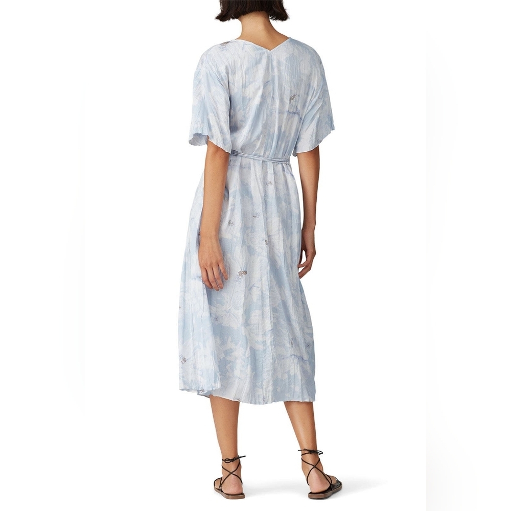 Vince Painted Magnolia V-Neck Midi Dress - Picture 5 of 12